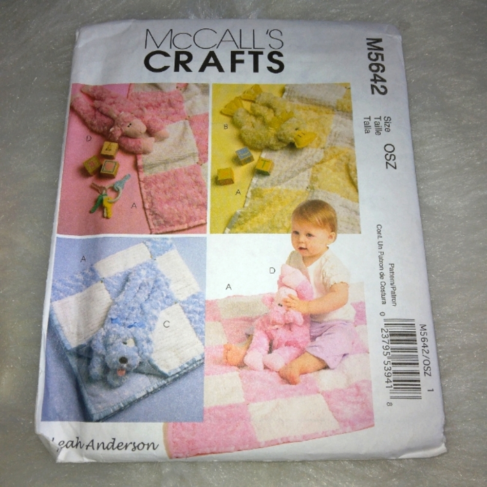 McCall's M5642 Baby blanket, plush ducky, plush puppy, plush lamb